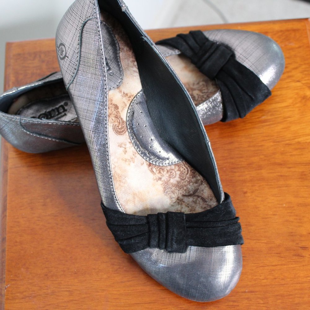 Size 7 Born Silver Ballet shoes